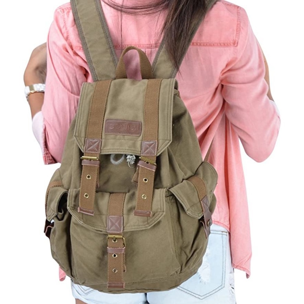 Army Green canvas backpack